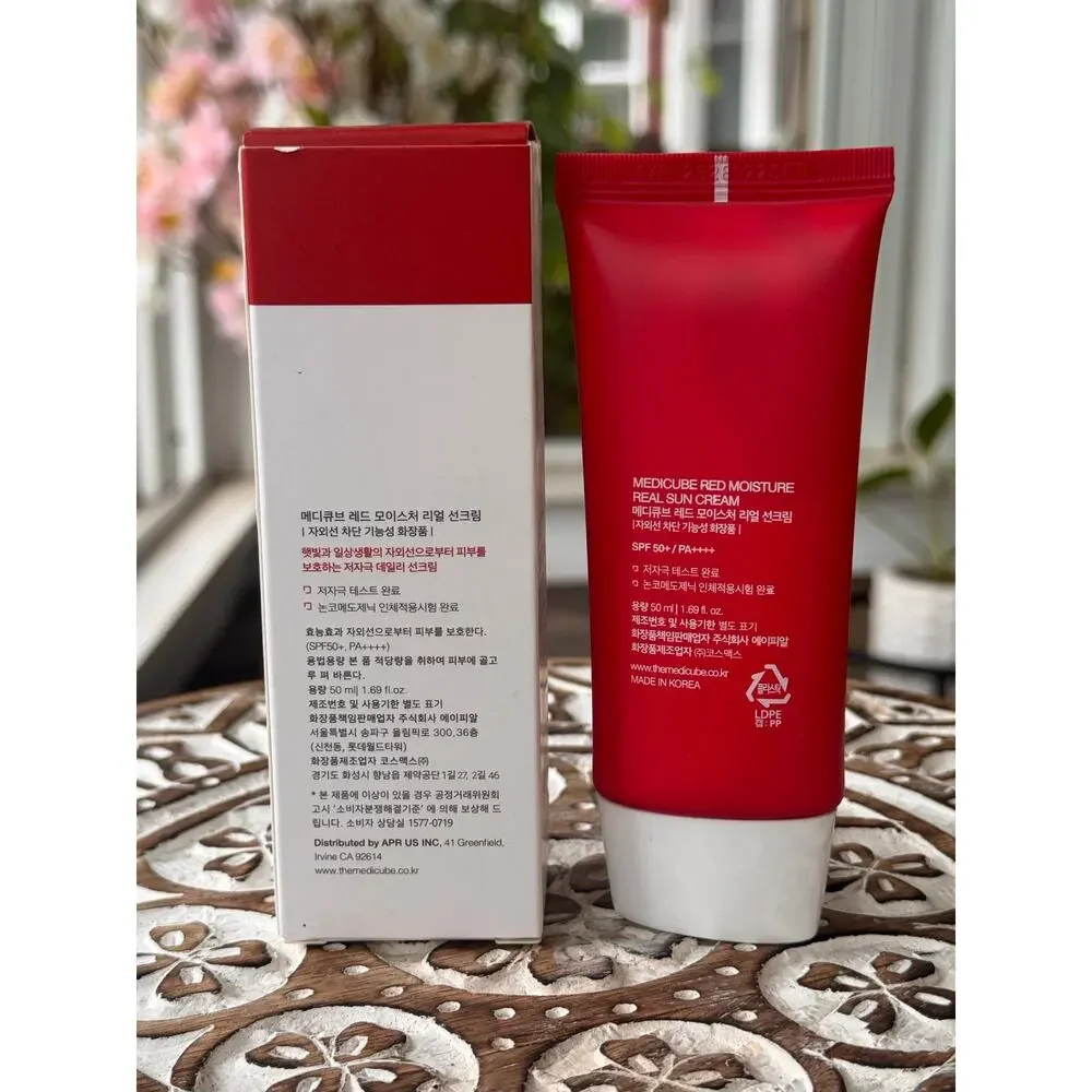 Medicube Red Moisture Real Sun Cream SPF 50+ PA+++ 50ml Non-Comedogenic K-Beauty
